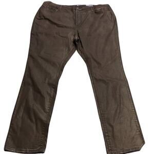 NWT NYDJ Womens Sz 26 W Original Slimming Fit Skinny Jeans Brown Metallic Sheen